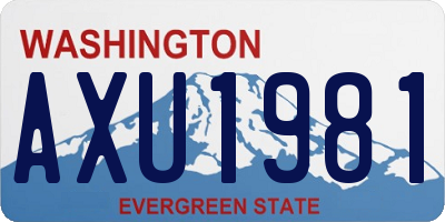 WA license plate AXU1981