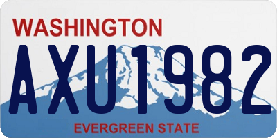 WA license plate AXU1982