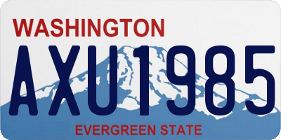 WA license plate AXU1985