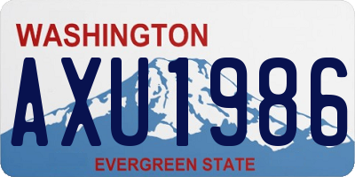 WA license plate AXU1986