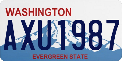 WA license plate AXU1987