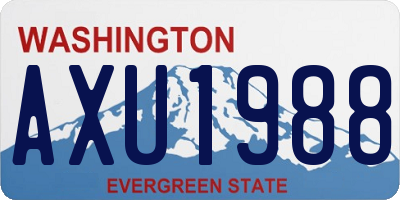 WA license plate AXU1988
