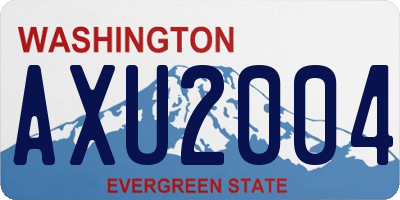WA license plate AXU2004