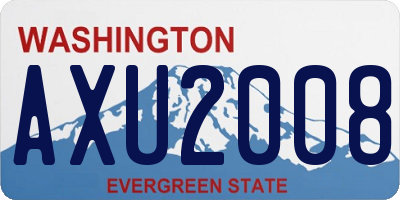 WA license plate AXU2008