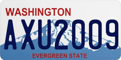 WA license plate AXU2009