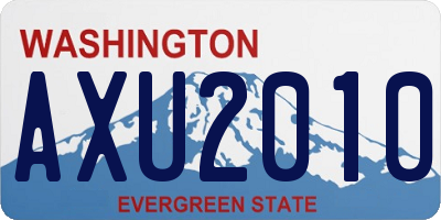 WA license plate AXU2010