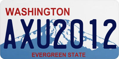 WA license plate AXU2012