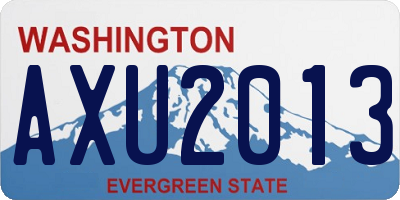 WA license plate AXU2013