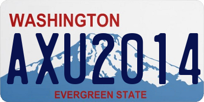 WA license plate AXU2014