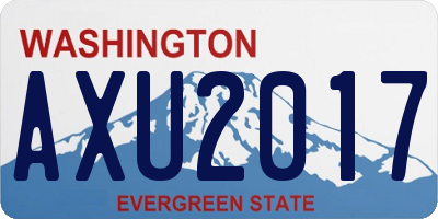 WA license plate AXU2017