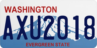 WA license plate AXU2018
