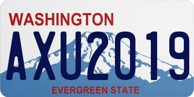 WA license plate AXU2019