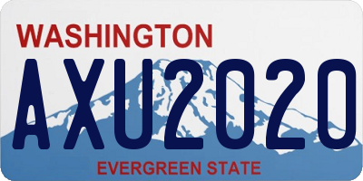 WA license plate AXU2020
