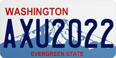 WA license plate AXU2022