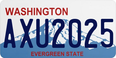 WA license plate AXU2025