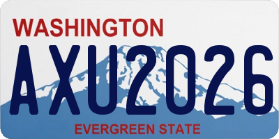 WA license plate AXU2026