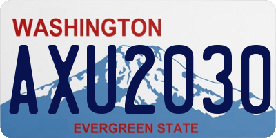 WA license plate AXU2030
