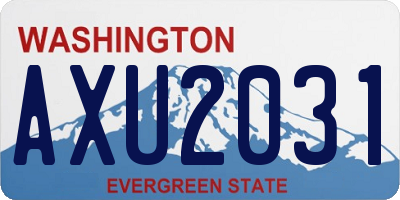 WA license plate AXU2031