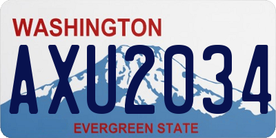 WA license plate AXU2034