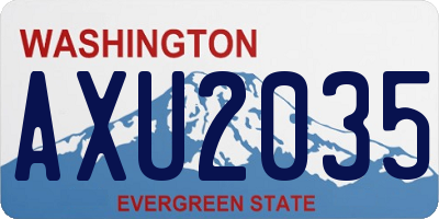 WA license plate AXU2035