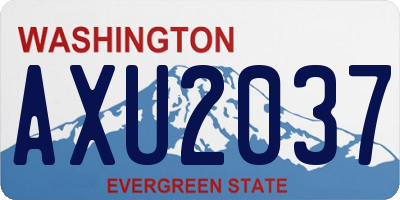 WA license plate AXU2037
