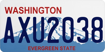 WA license plate AXU2038