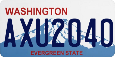 WA license plate AXU2040