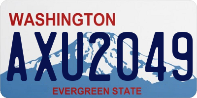 WA license plate AXU2049