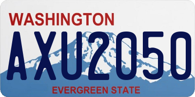 WA license plate AXU2050