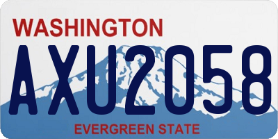 WA license plate AXU2058