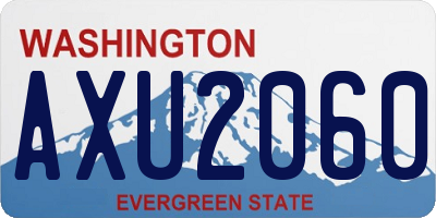WA license plate AXU2060