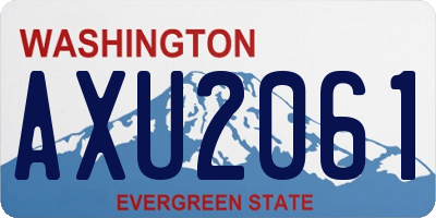 WA license plate AXU2061