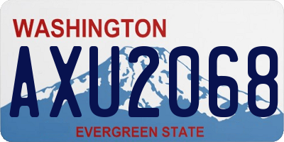 WA license plate AXU2068