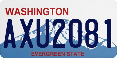 WA license plate AXU2081