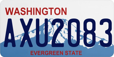WA license plate AXU2083
