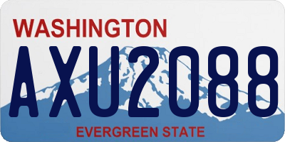 WA license plate AXU2088