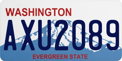 WA license plate AXU2089