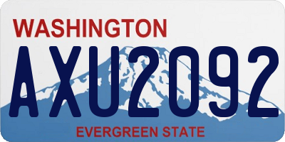 WA license plate AXU2092
