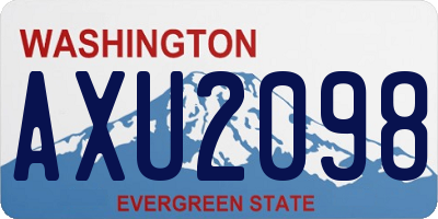 WA license plate AXU2098