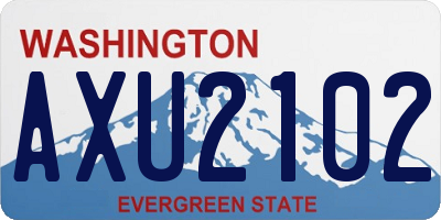 WA license plate AXU2102