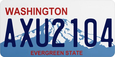 WA license plate AXU2104