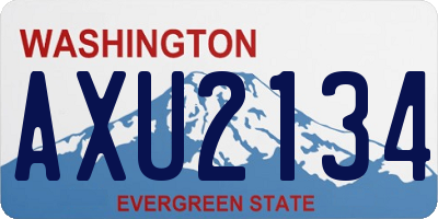 WA license plate AXU2134