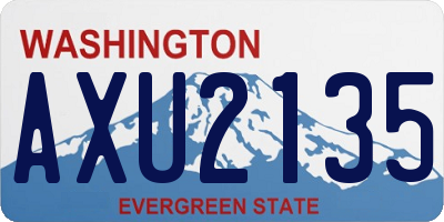 WA license plate AXU2135