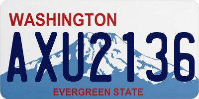 WA license plate AXU2136
