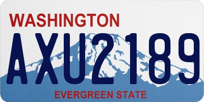 WA license plate AXU2189
