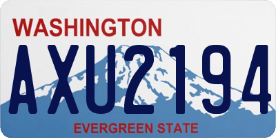 WA license plate AXU2194