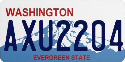 WA license plate AXU2204