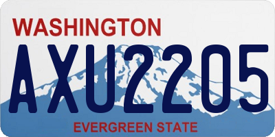 WA license plate AXU2205