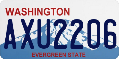 WA license plate AXU2206