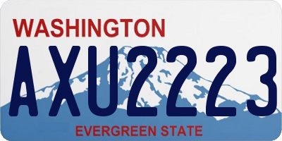 WA license plate AXU2223